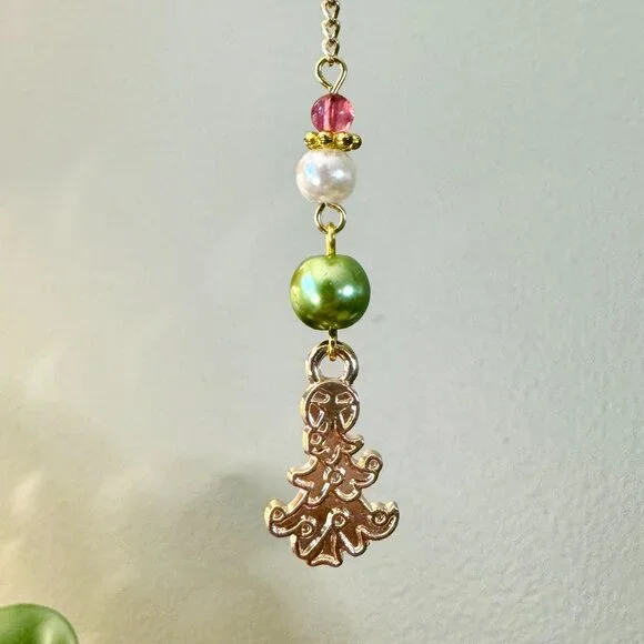 Origami Holiday Ornament #2324 - Small Crane with Christmas Tree Charm - Picture 5 of 7